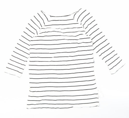 Joules Women’s White Striped Boat Neck T-Shirt, Size 10