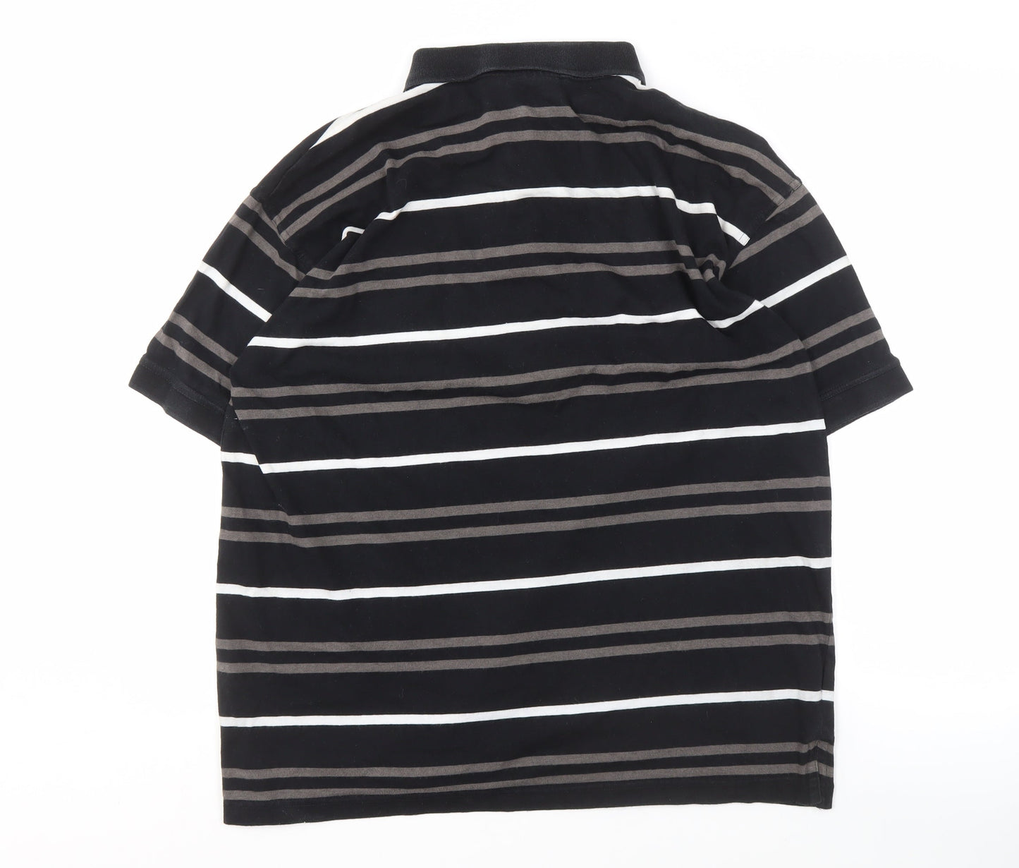 Guinness Men's Black Striped Polo Shirt L