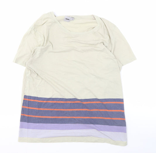 ASOS Men's Beige Striped T-Shirt, Size M