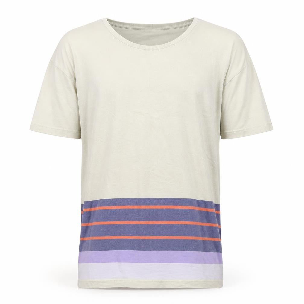 ASOS Men's Beige Striped T-Shirt, Size M