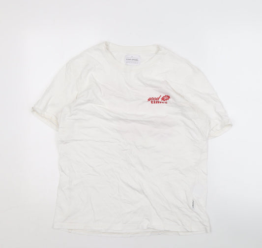 Float Apparel Unisex White M Graphic Print T-Shirt