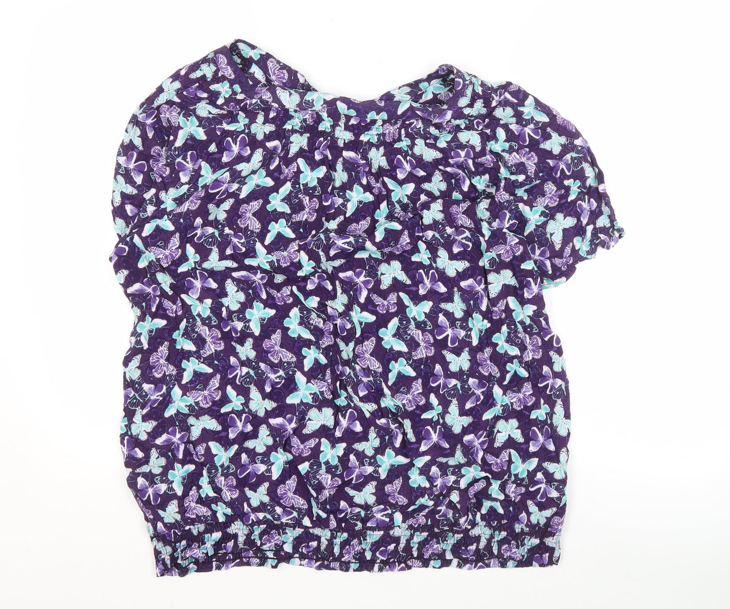 BM Casual Women's Purple Plus Size Butterfly Top