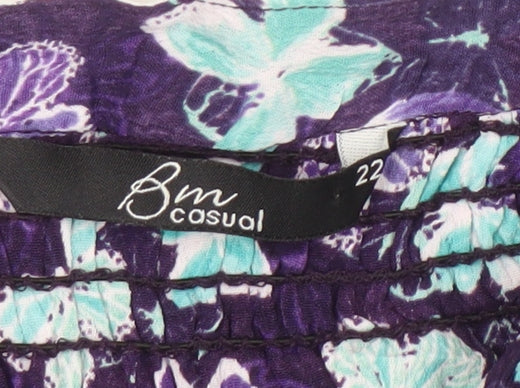 BM Casual Women's Purple Plus Size Butterfly Top