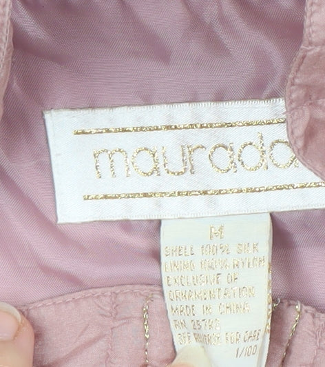Maurada Women's Pink Silk Bomber Jacket M