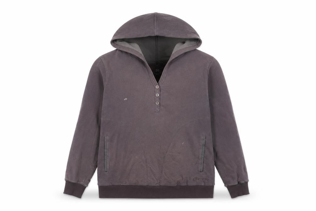 Womens UK 10 Regular Sprayway Grey Henley Hoodie