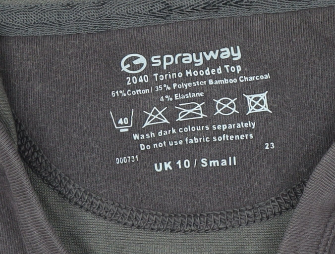 Sprayway Women's Grey Henley Hoodie, Size 10, Hooded