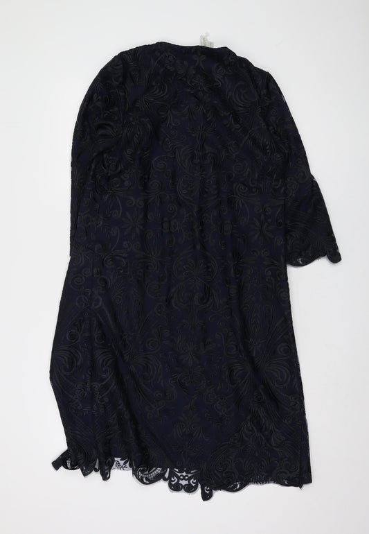 Monsoon Women's Blue Embroidered Coat Size 10