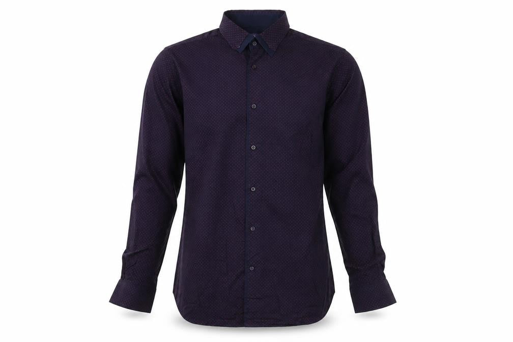 Next Men's Slim Fit Blue Geometric Shirt Size 15.5