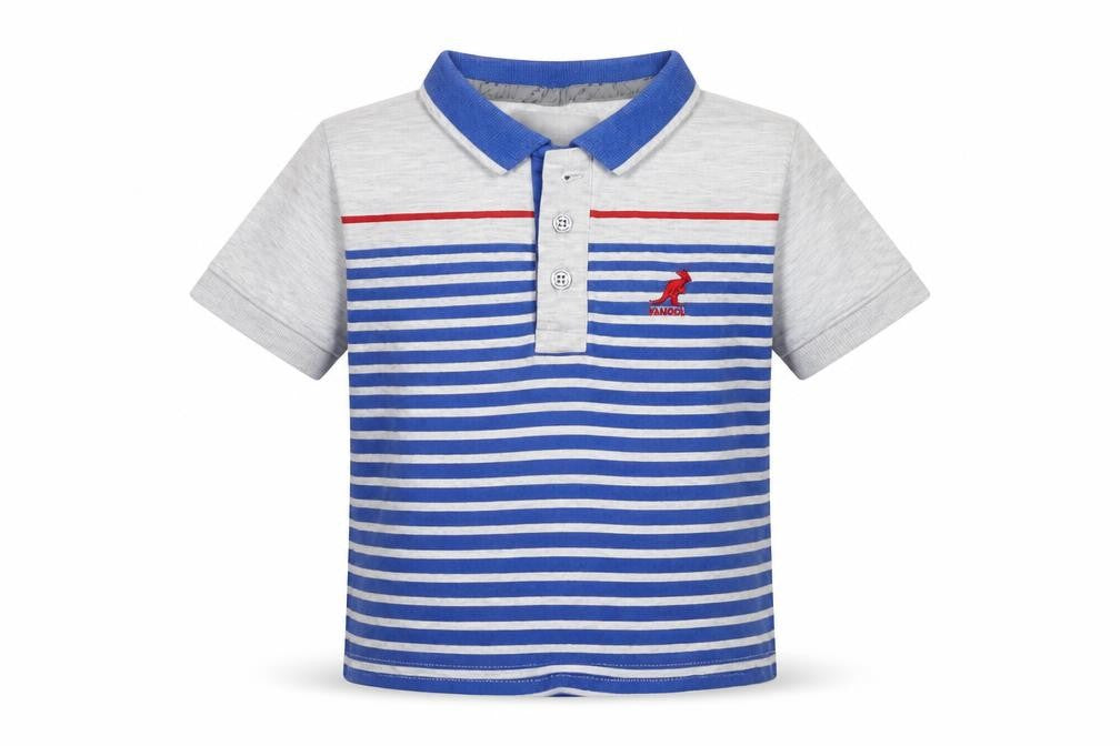 Kangol Boys Blue Striped Polo Shirt - 4-5 Years