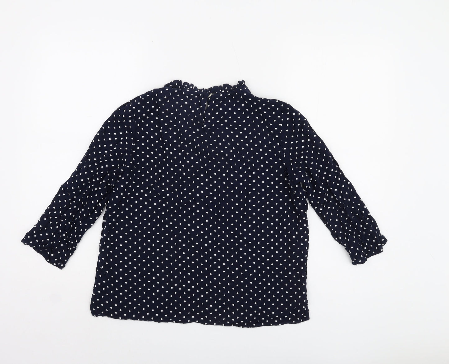 Marks and Spencer Women's Blue Polka Dot Blouse Size 12