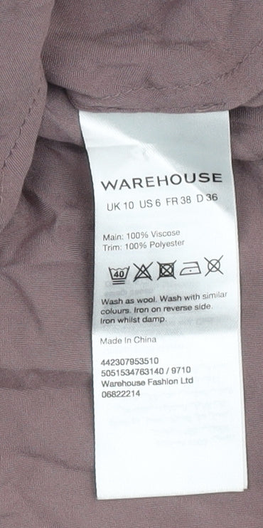 Warehouse Women's Purple Sleeveless Blouse Size 10