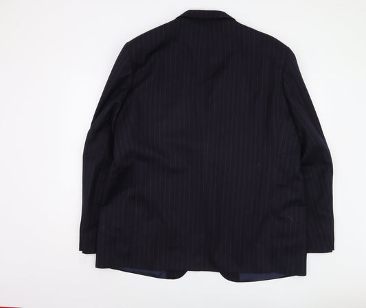 High and Mighty Men's Navy Striped Suit Jacket 48R