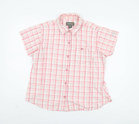 Regatta Women's Pink Plaid Button-Up Shirt Size 20