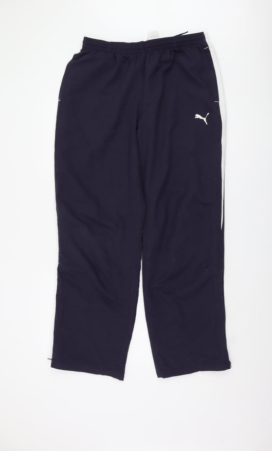 Puma Men's Blue Sweatpants - L - Casual and Comfy