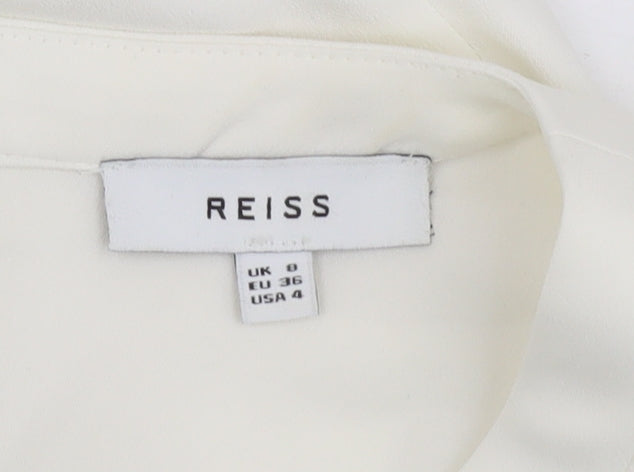 Reiss Women's White Blouse UK 8 Button Accent