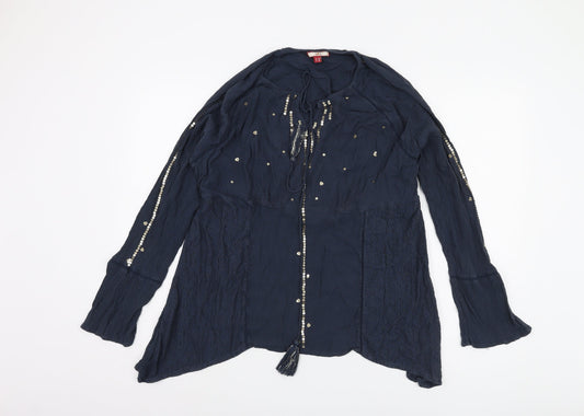 Joe Browns Women's Blue Sequin Tunic - Size 18, Long Sleeve
