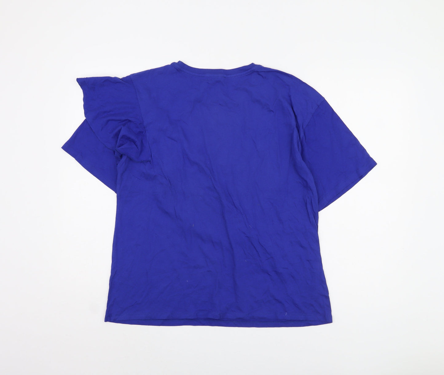 Mango Women's Blue T-Shirt, Size 12, Casual Style