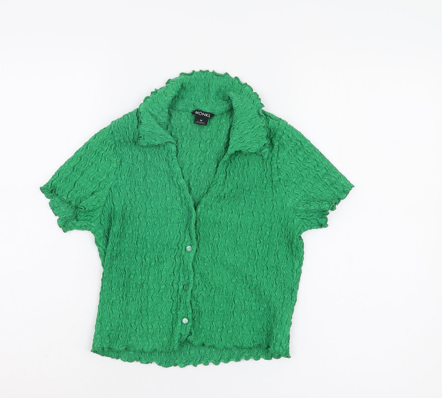 Monki Women's Green Button-Up Shirt Size M