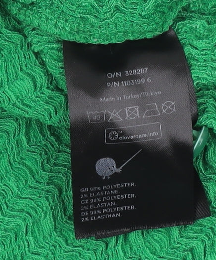 Monki Women's Green Button-Up Shirt Size M