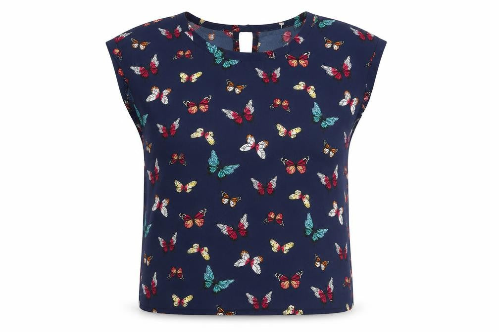 Womens UK Size S Abercrombie & Fitch Blue Polyester Blouse