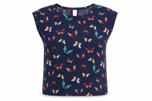 Womens UK Size S Abercrombie & Fitch Blue Polyester Blouse