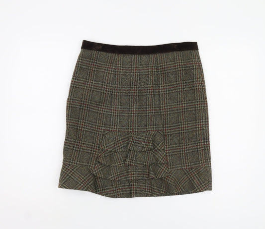 Jigsaw Women's Plaid Wool Skirt - Size 12