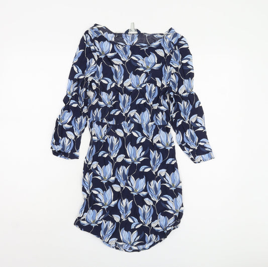 Joules Women's Blue Floral Dress, Size 8, Viscose