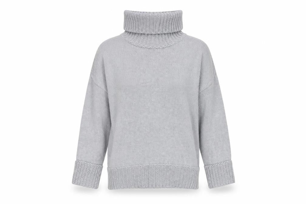 Marks and Spencer Women's Grey Roll Neck Jumper, Size 12