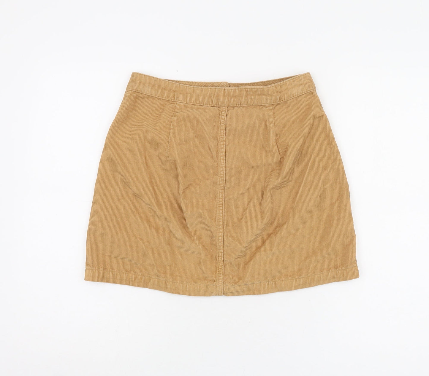 Topshop Women’s Brown Corduroy Button Skirt Size 10
