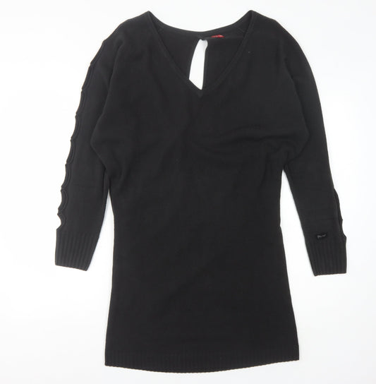 Firetrap Women's Black Jumper Dress M V-Neck