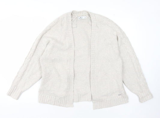 Hollister Women’s Ivory Open Front Cardigan Size S Long Sleeve