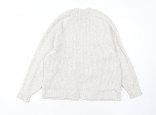 Hollister Women’s Ivory Open Front Cardigan Size S Long Sleeve