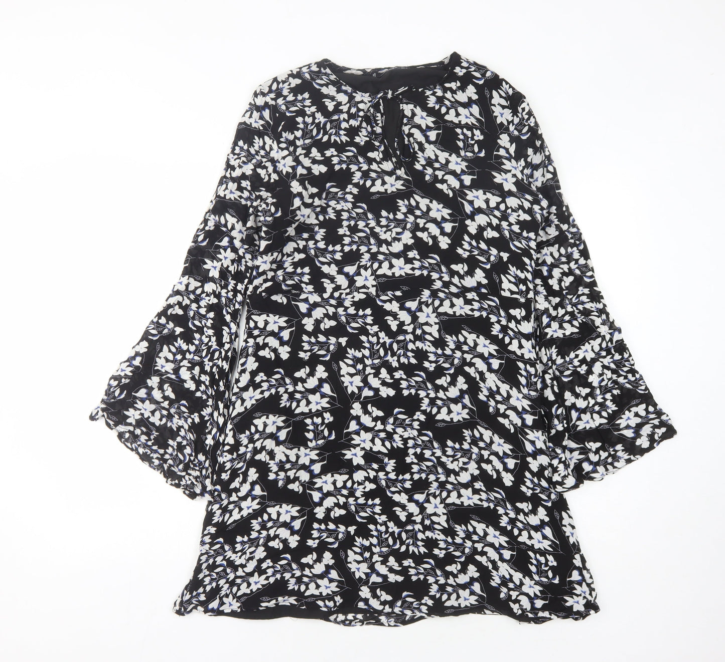 Mango Women's Black Floral XL Dress