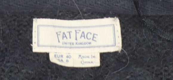 Fat Face Women's Black Cardigan V-Neck Size 12