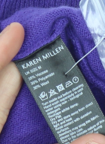 Karen Millen Women's Purple Sequin Jumper M