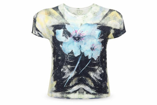 Womens UK Size S BASSINI Multicoloured Polyester T-Shirt