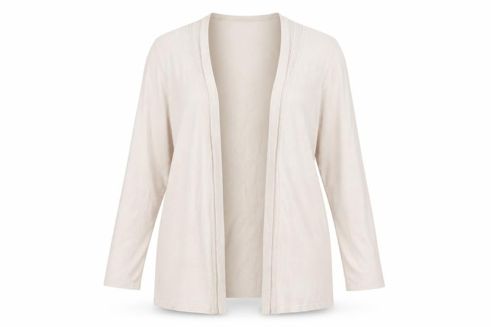 Eastex Women's Beige Open Front Cardigan Size 22, Long Sleeve