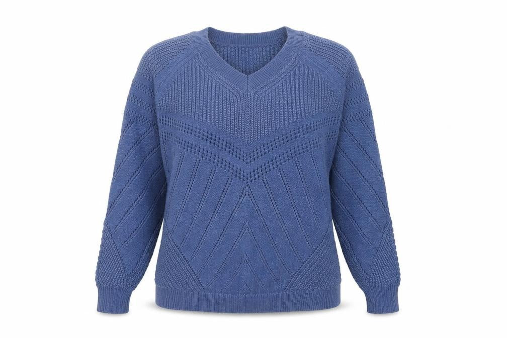 Marks and Spencer Women’s Blue V-Neck Pullover Jumper M