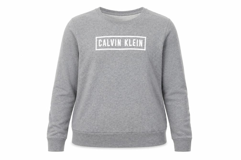Womens UK XS Regular Calvin Klein Grey Pullover Sweatshirt
