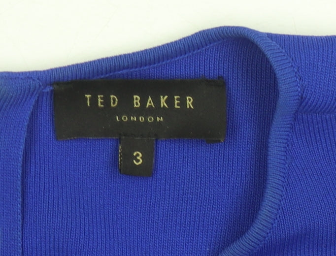 Ted Baker Women's Blue Ruffle Blouse - Small