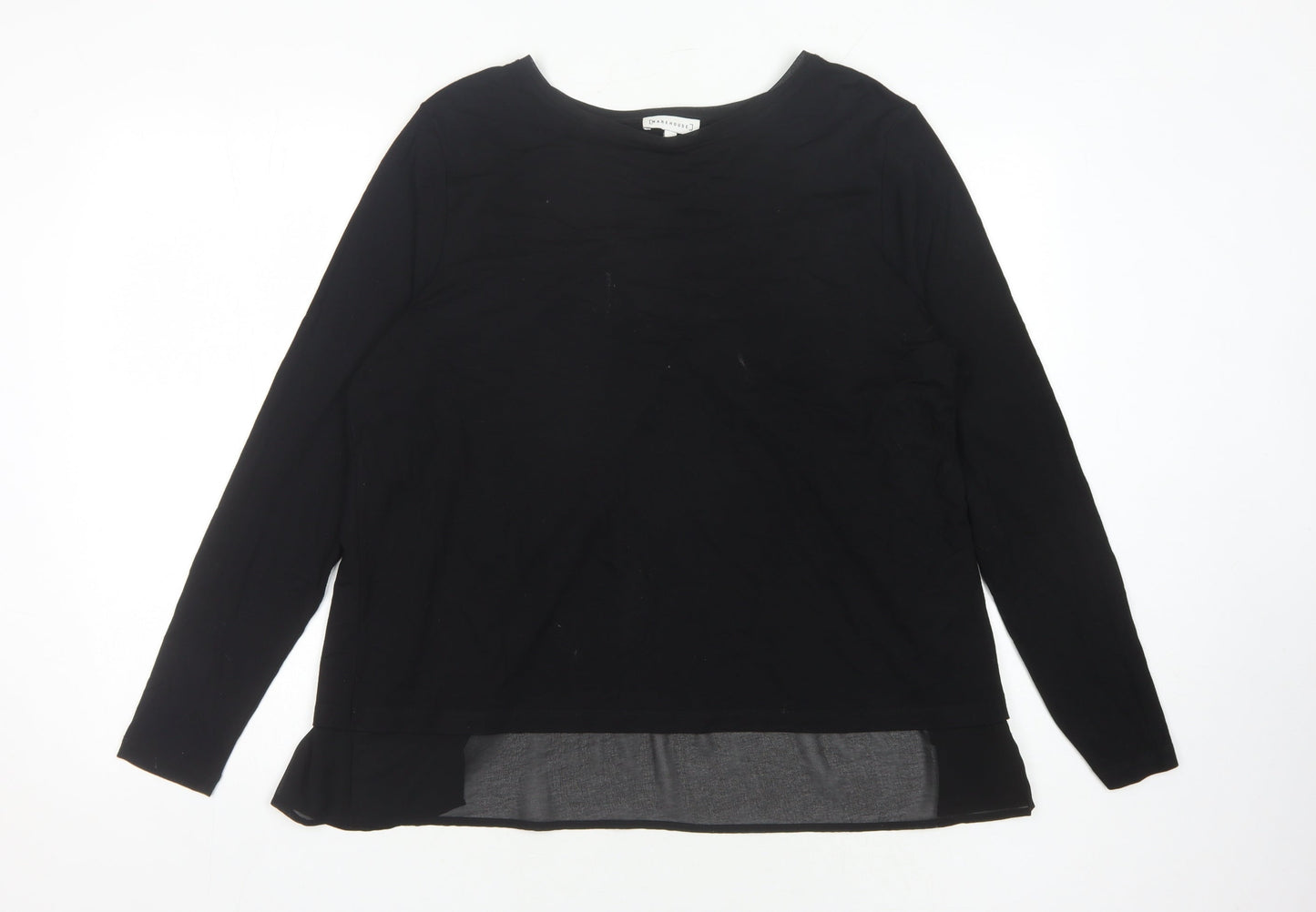 Warehouse Women's Black Long Sleeve Crew Neck Top