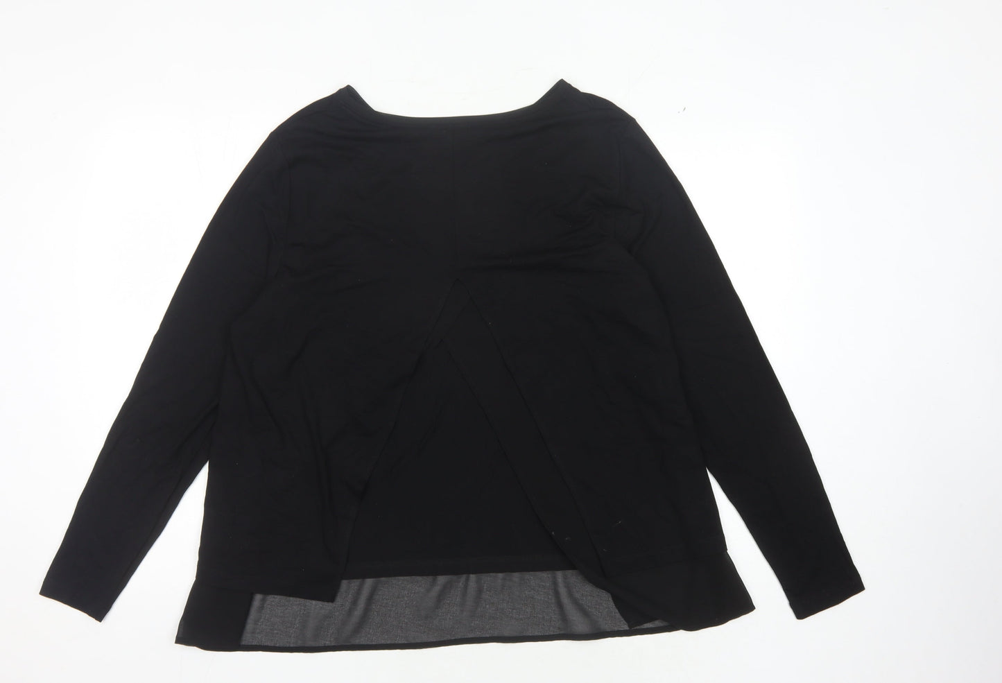 Warehouse Women's Black Long Sleeve Crew Neck Top