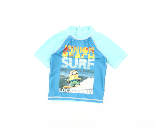 Despicable Me Boys Blue Minions Rash Guard 5-6 Years