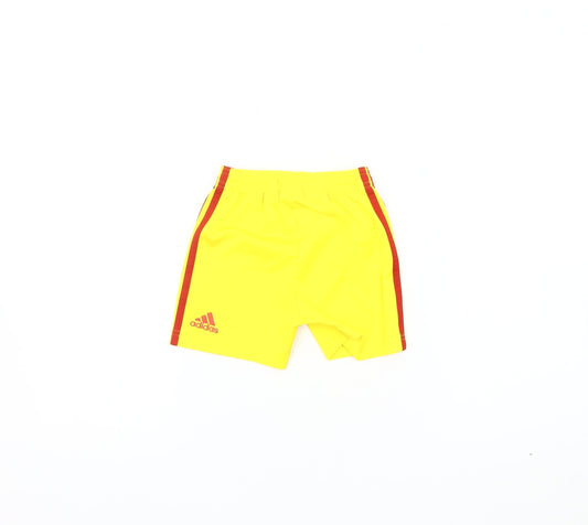 Adidas Boys Yellow Athletic Football Shorts Size 12