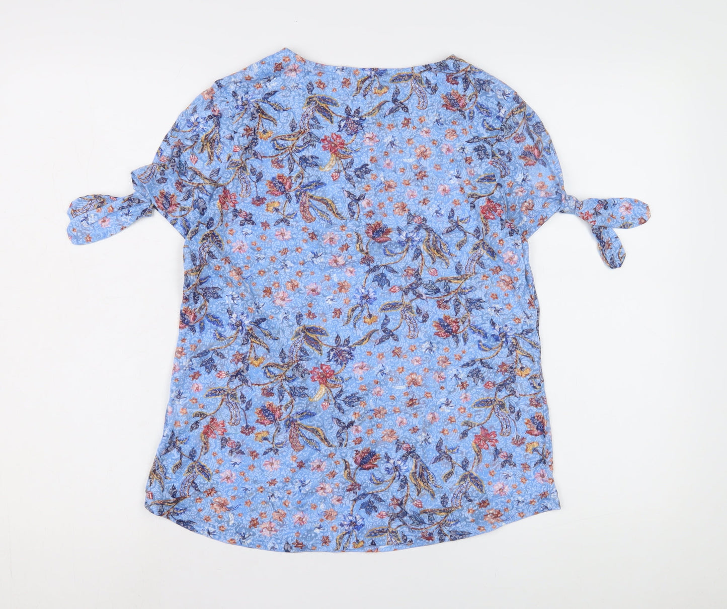 Marks and Spencer Women's Blue Floral Blouse, Size 12