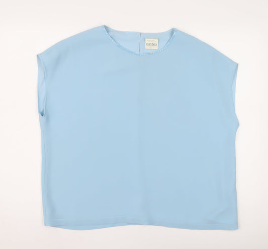 Eastex Women's Blue Beaded Sleeveless Top Size 18