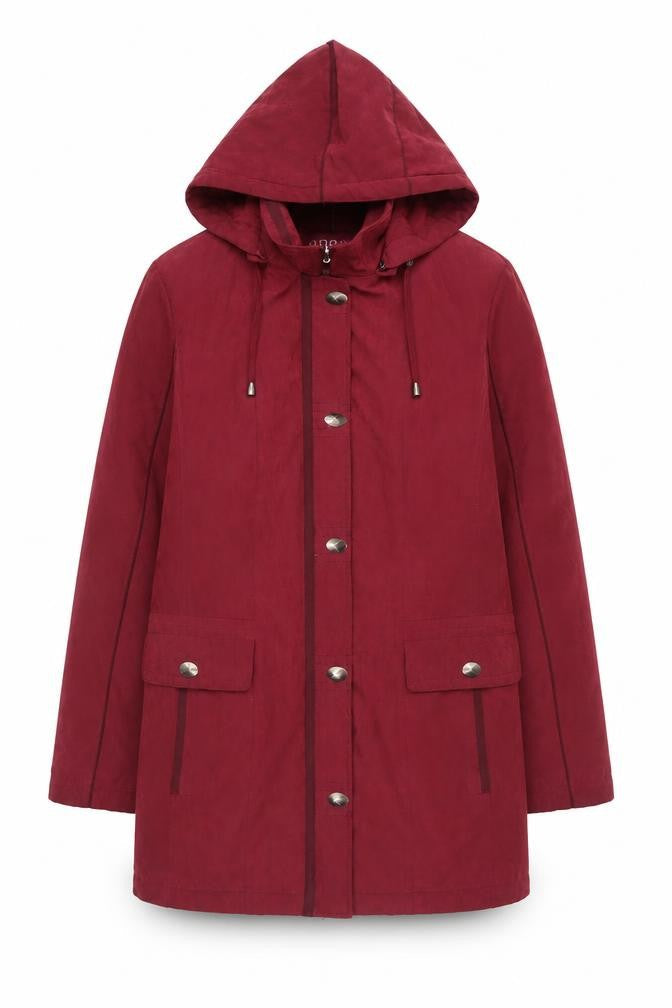 Anna Rose Women's Red Parka Coat, L, Hooded