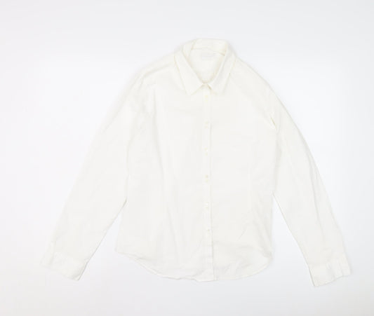 The White Company Women's White Button-Up Shirt