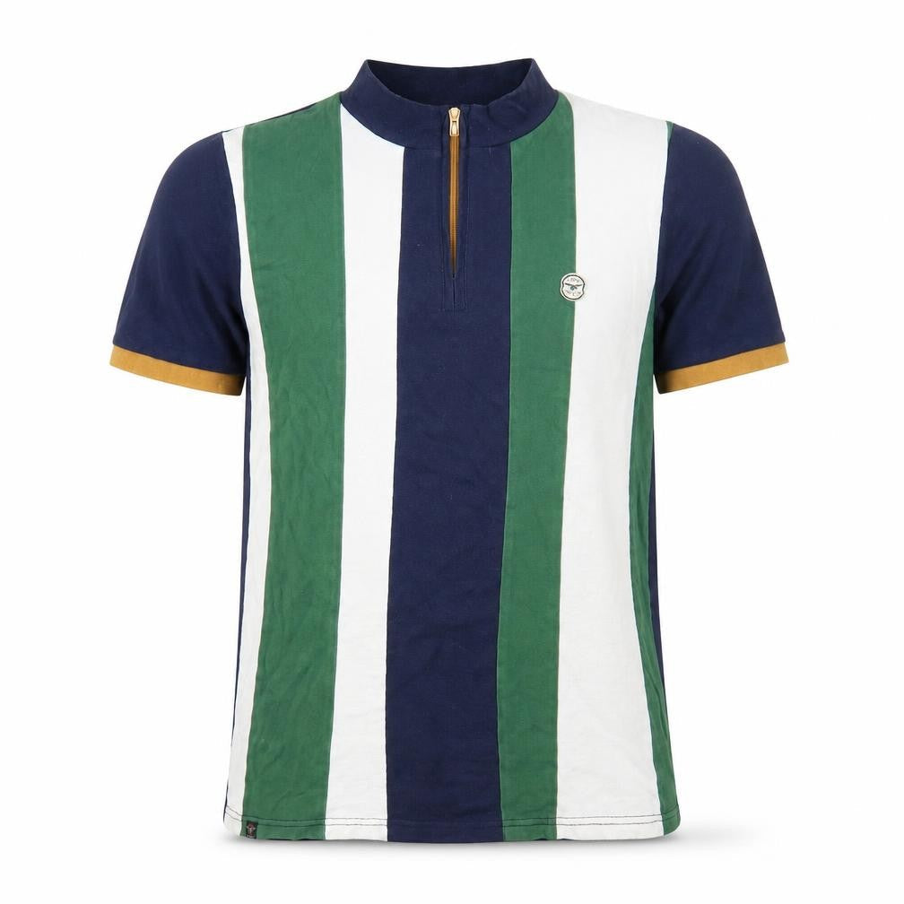Le Breve Men's Striped High Neck T-Shirt, S, Multicoloured