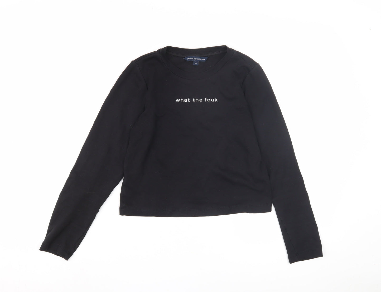 French Connection Women's Black XS Long Sleeve T-Shirt